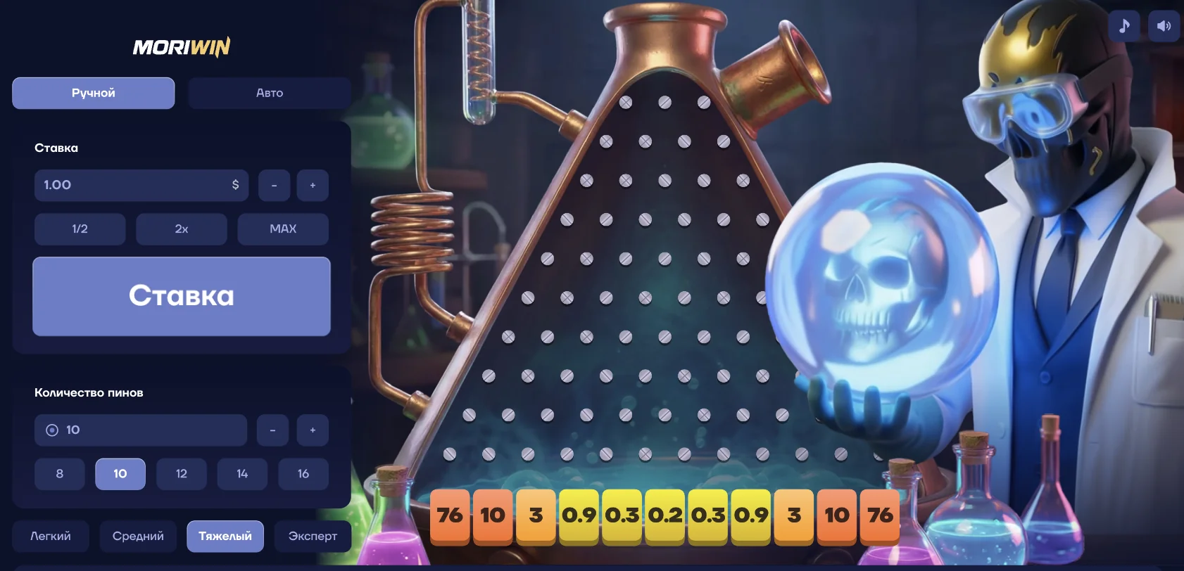 Mori Plinko — краш-игра с шариком казино MORI WIN
